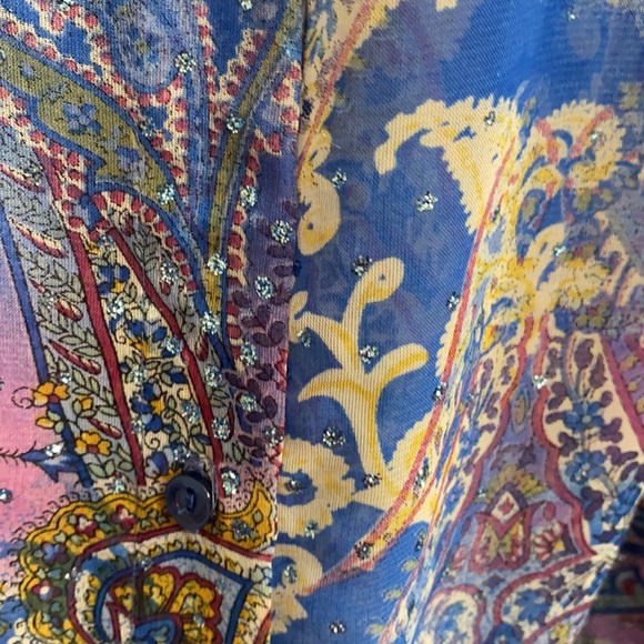 Sparkling Blues Blouse SIZE XL EUC - Picture 6 of 8